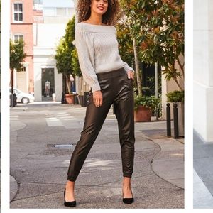 Spanks leather joggers